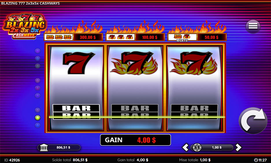 Blazing 777 2x 3x 5x Cash Ways carousel image 2