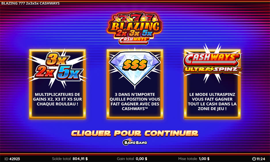 Blazing 777 2x 3x 5x Cash Ways carousel image 0