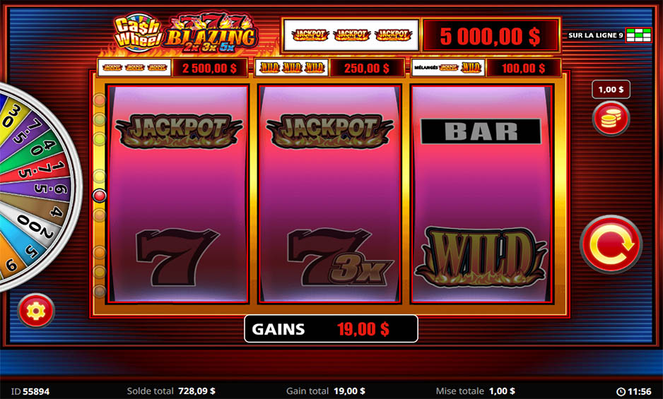 Cash Wheel Blazing 777 2x3x5x carousel image 1