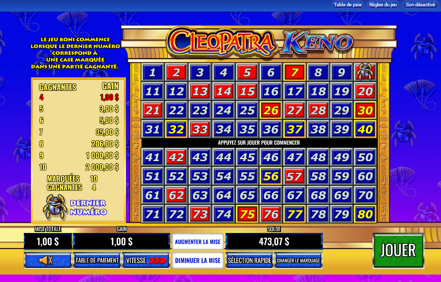 Cleopatra Keno carousel image 2