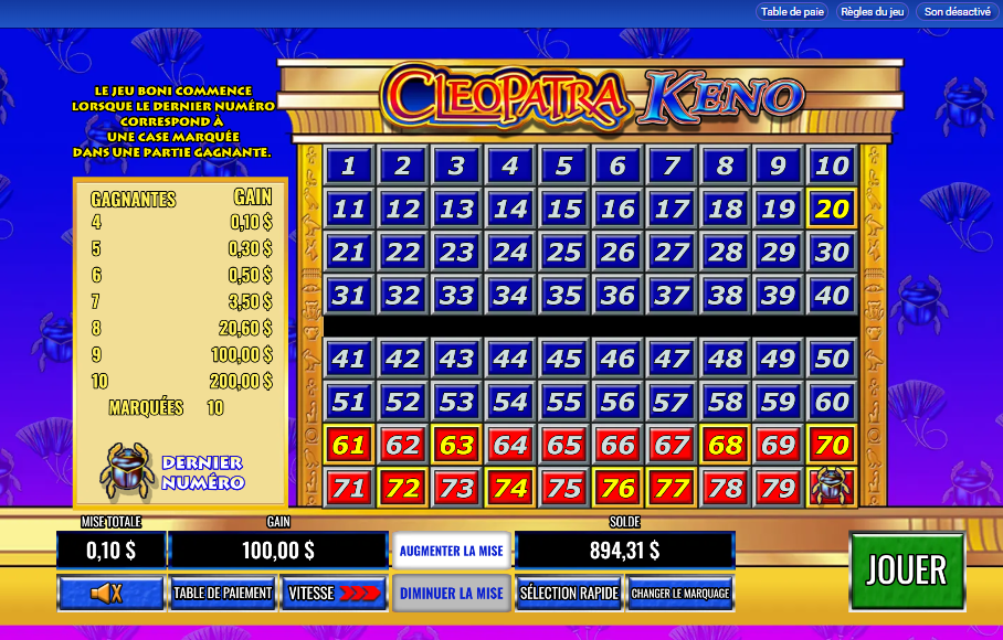 Cleopatra Keno carousel image 3